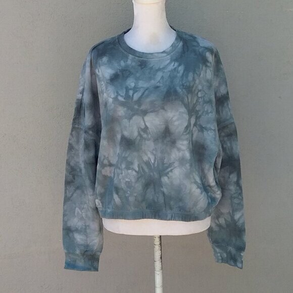 Garage Sweatshirt Women's Top Cropped Large Tie-Dye Y2K 80;s - Picture 2 of 6